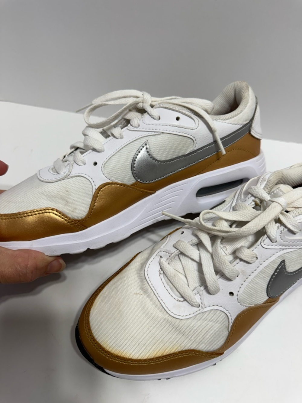 Nike Air Max SC Shoes Women's 5.5 White Metallic Sneaker CW4554-107 - Picture 2 of 7